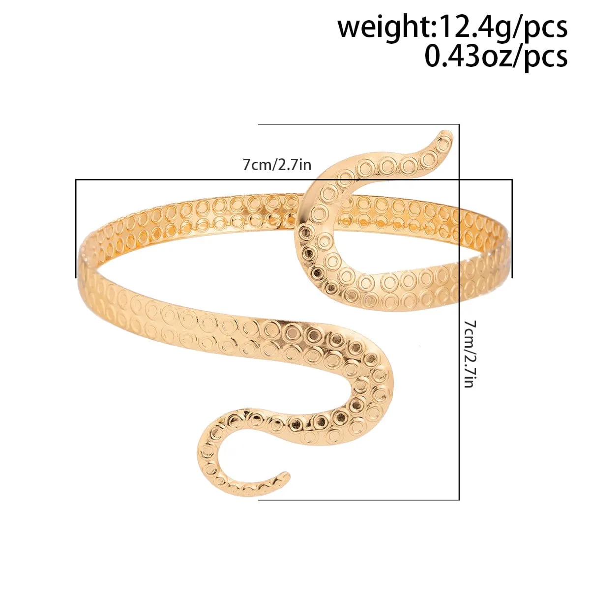 Geometric Minimalist Abstract Octopu Arm Cuff