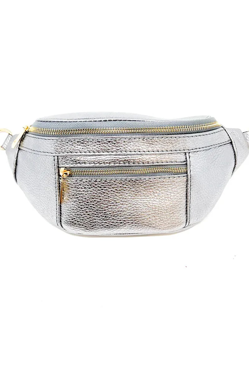 [GERMAN FUENTES] LEATHER FANNY PACK - SILVER