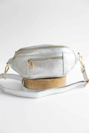 [GERMAN FUENTES] LEATHER FANNY PACK - SILVER