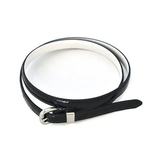 Gift Box | Women's Black & Red Skinny Leather Belt Gift Set
