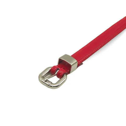 Gift Box | Women's Grey & Red Skinny Leather Belt Gift Set