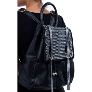 glam noir rhinestone backpack (black)