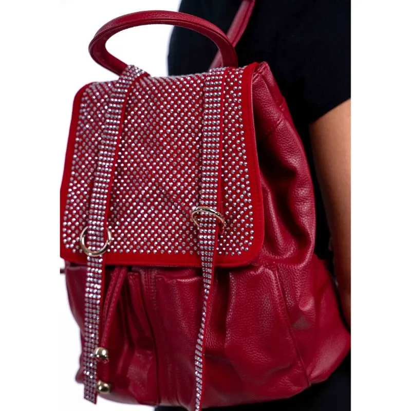 Glam Noir Rhinestone Backpack