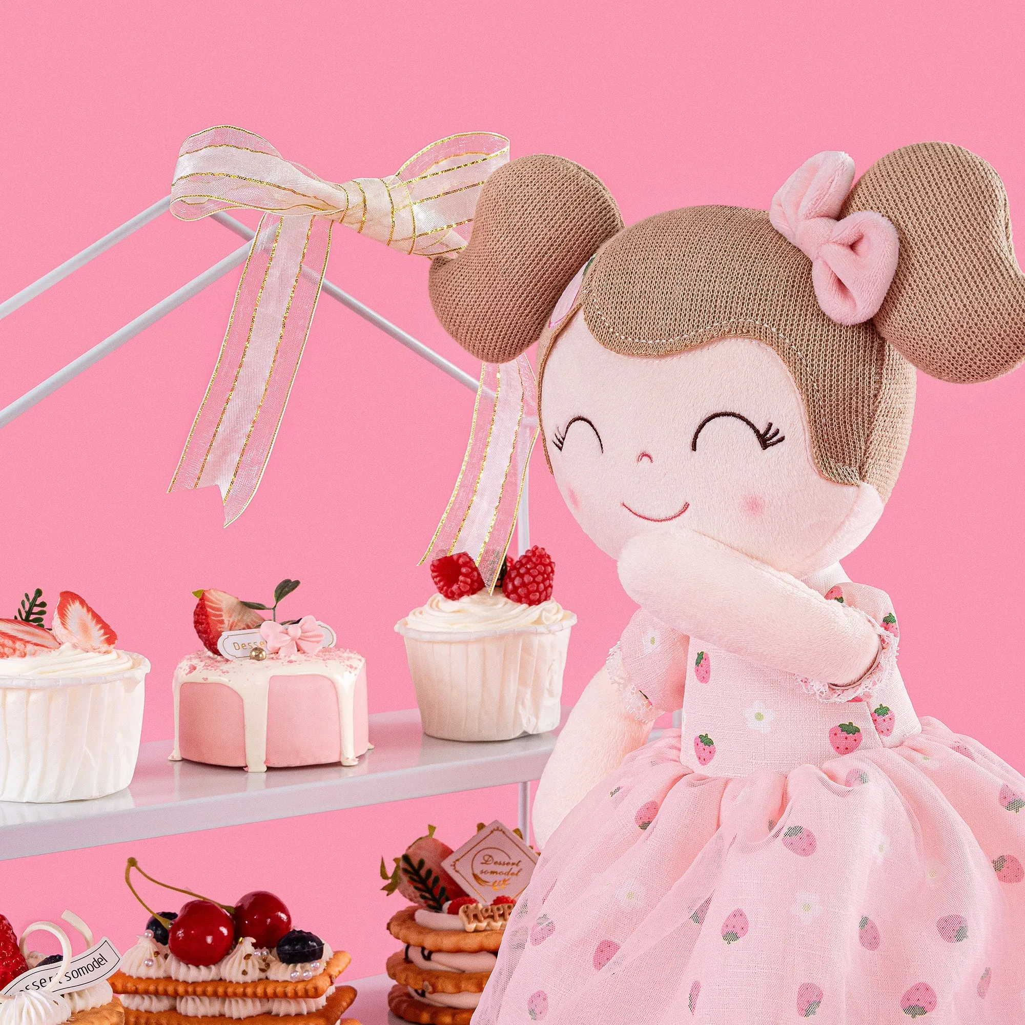 Gloveleya 9-inch Personalized Fruit Dolls Backpacks Strawberry