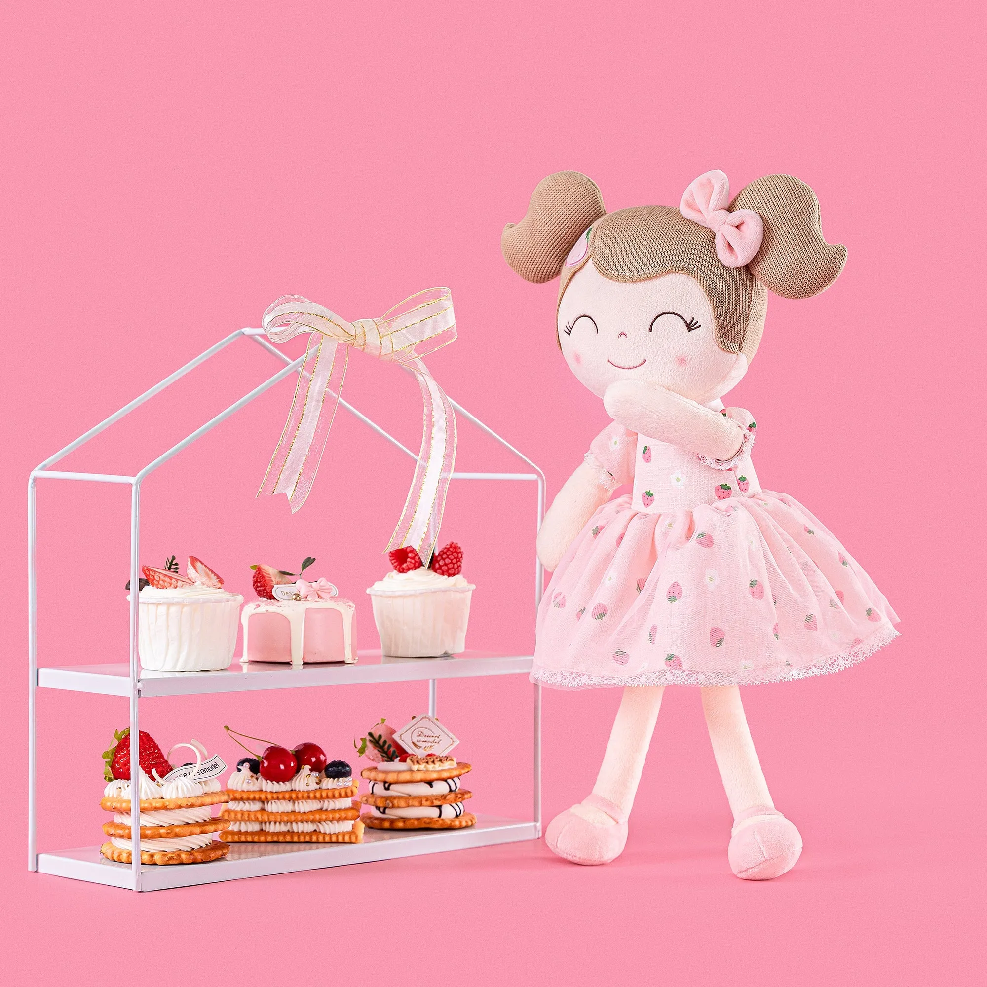 Gloveleya 9-inch Personalized Fruit Dolls Backpacks Strawberry