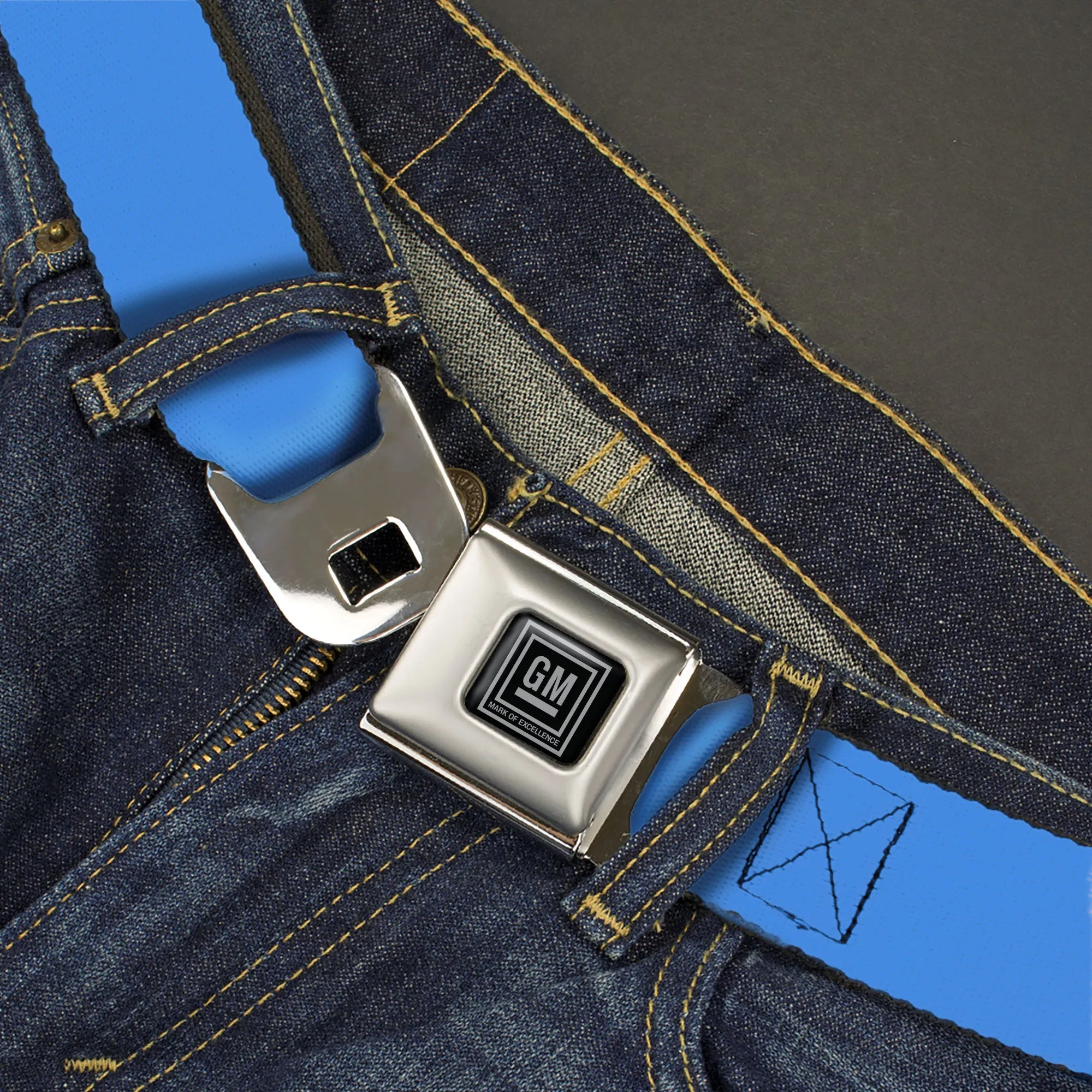 GM Seatbelt Belt - Baby Blue Webbing