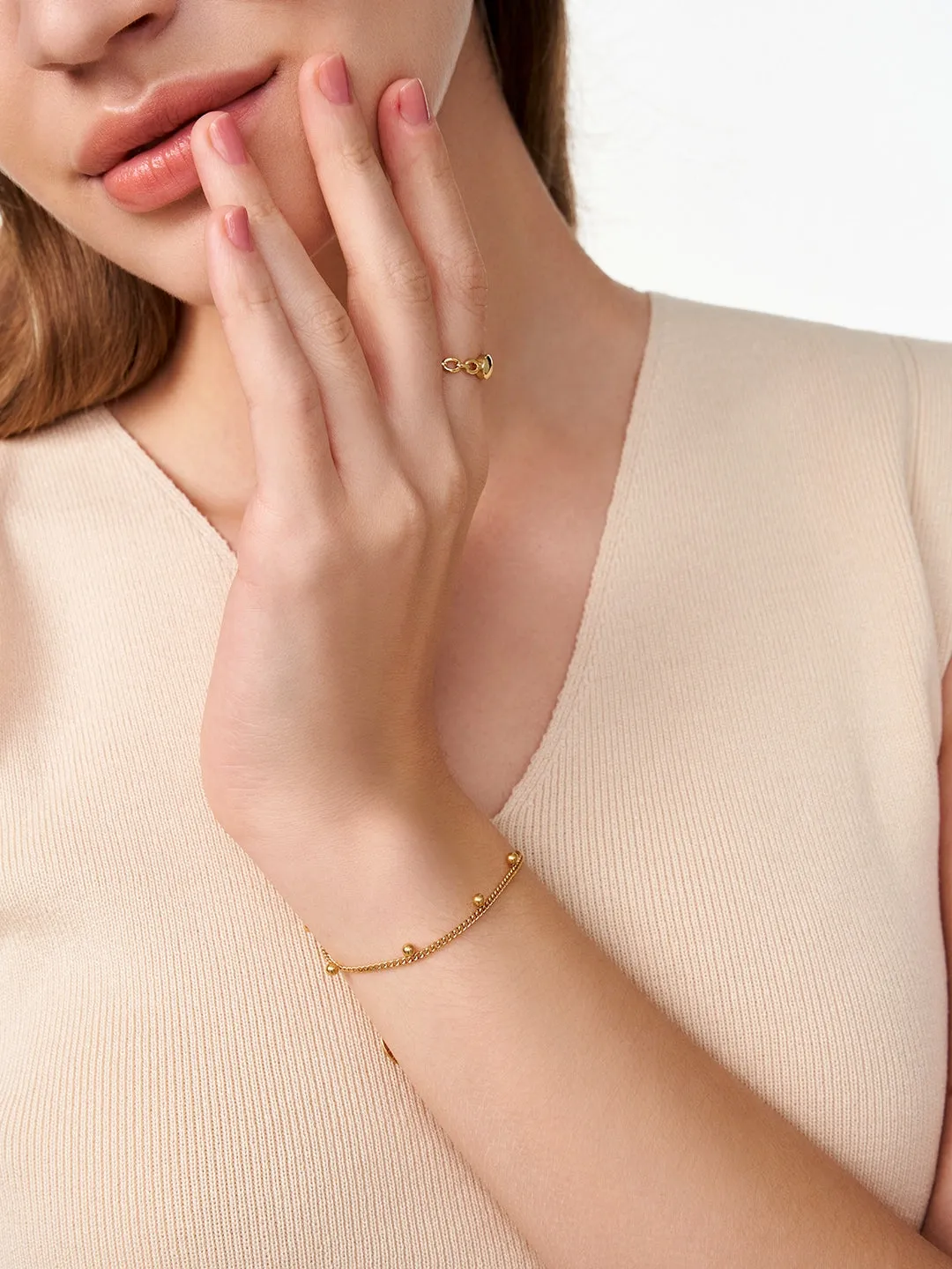 Gold Bead Chain Bracelet