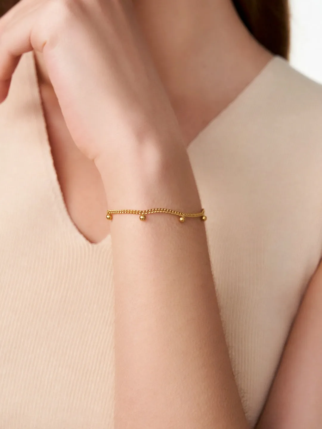 Gold Bead Chain Bracelet