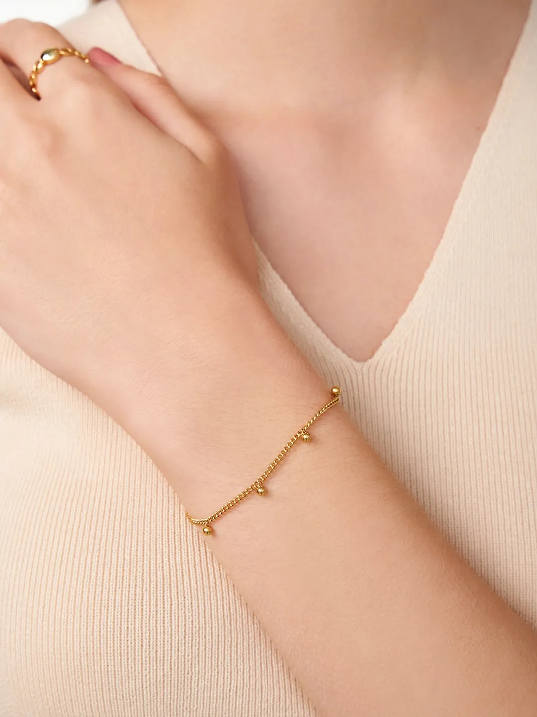 Gold Bead Chain Bracelet