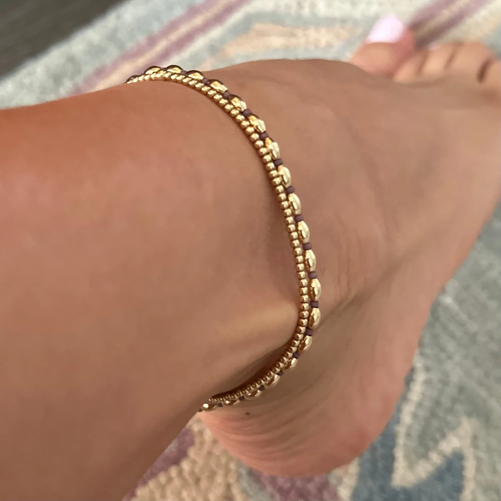 Gold Beaded - Anklets