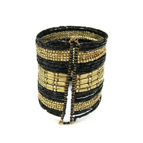 GOLD-BLACK BRACELET  #RB78859_G_BLACK (QG9)