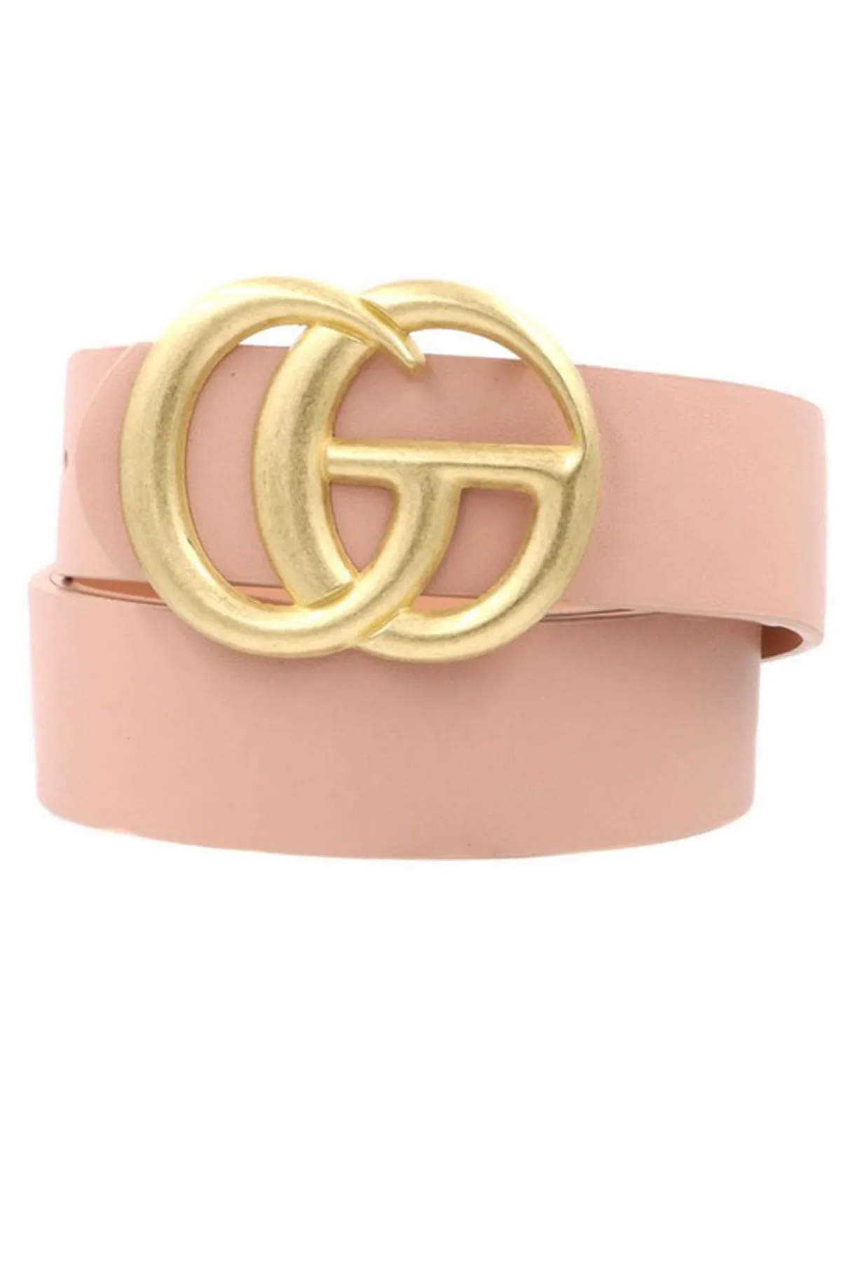 Gold Double G Blush Faux Leather Belt