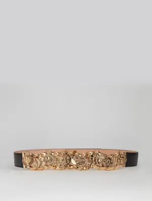 Gold Embellished Leather Belt