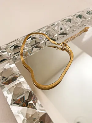 Gold Fishbone Anklet