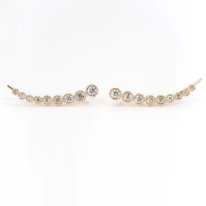 Graduated Diamond Bezel Ear Cuffs