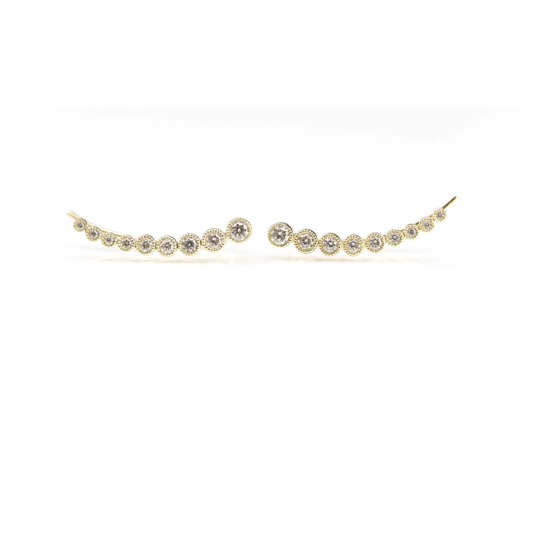 Graduated Diamond Bezel Ear Cuffs