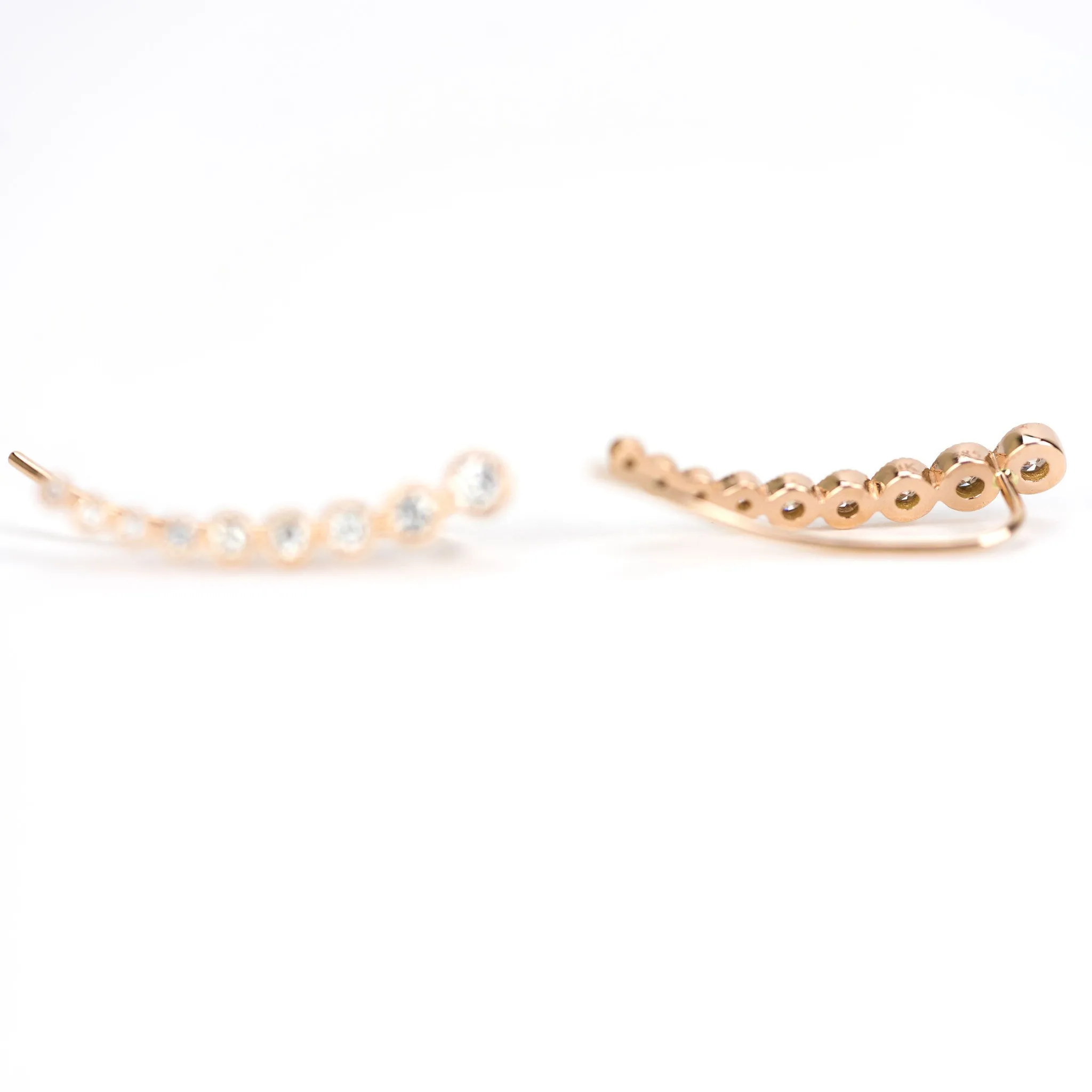 Graduated Diamond Bezel Ear Cuffs