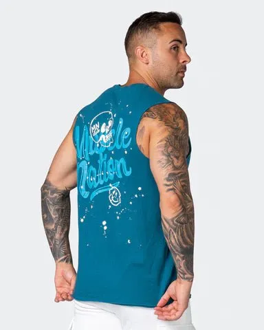 Graffiti Tag Vintage Tank - Washed Marine