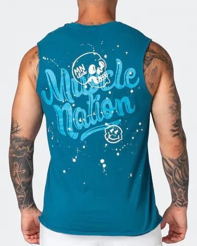 Graffiti Tag Vintage Tank - Washed Marine