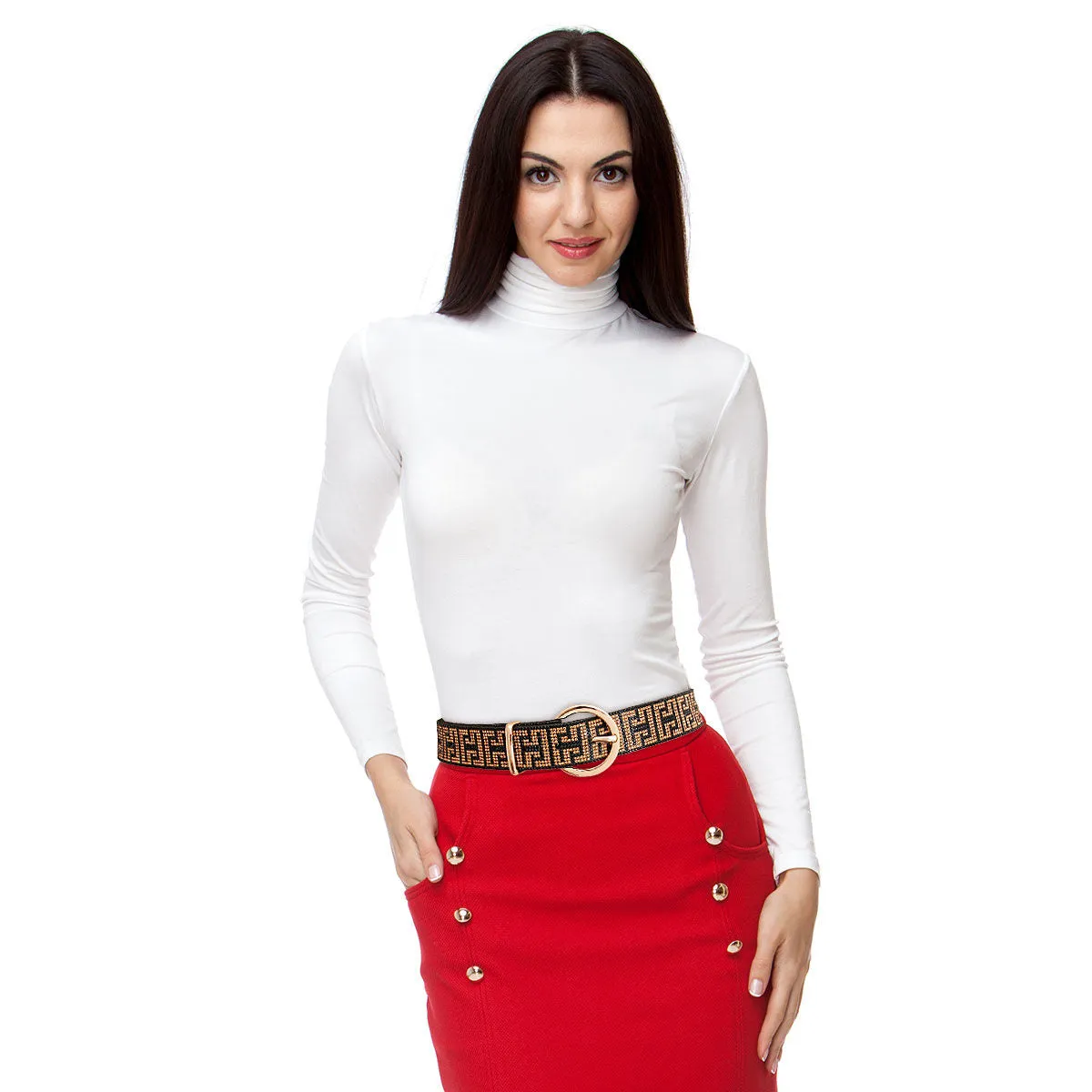 Greek Key Rhinestone Belt