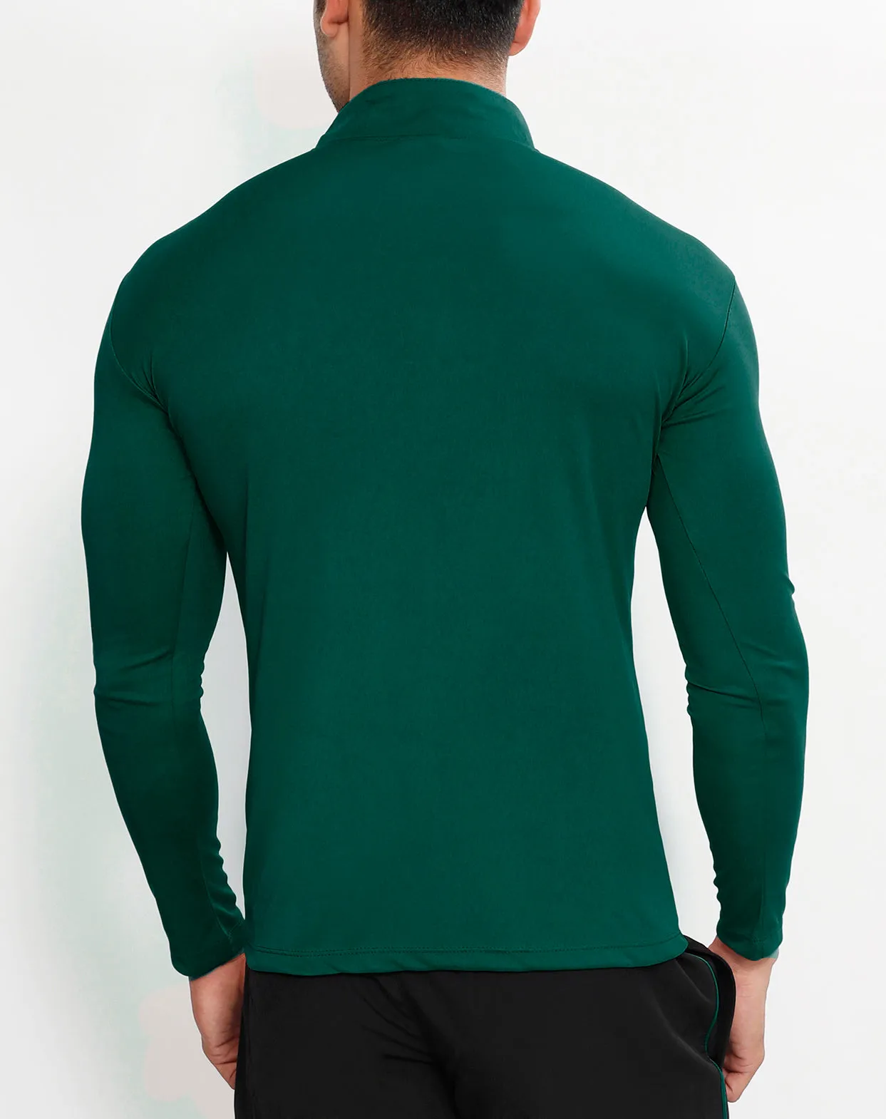 Green Black Half Zipper