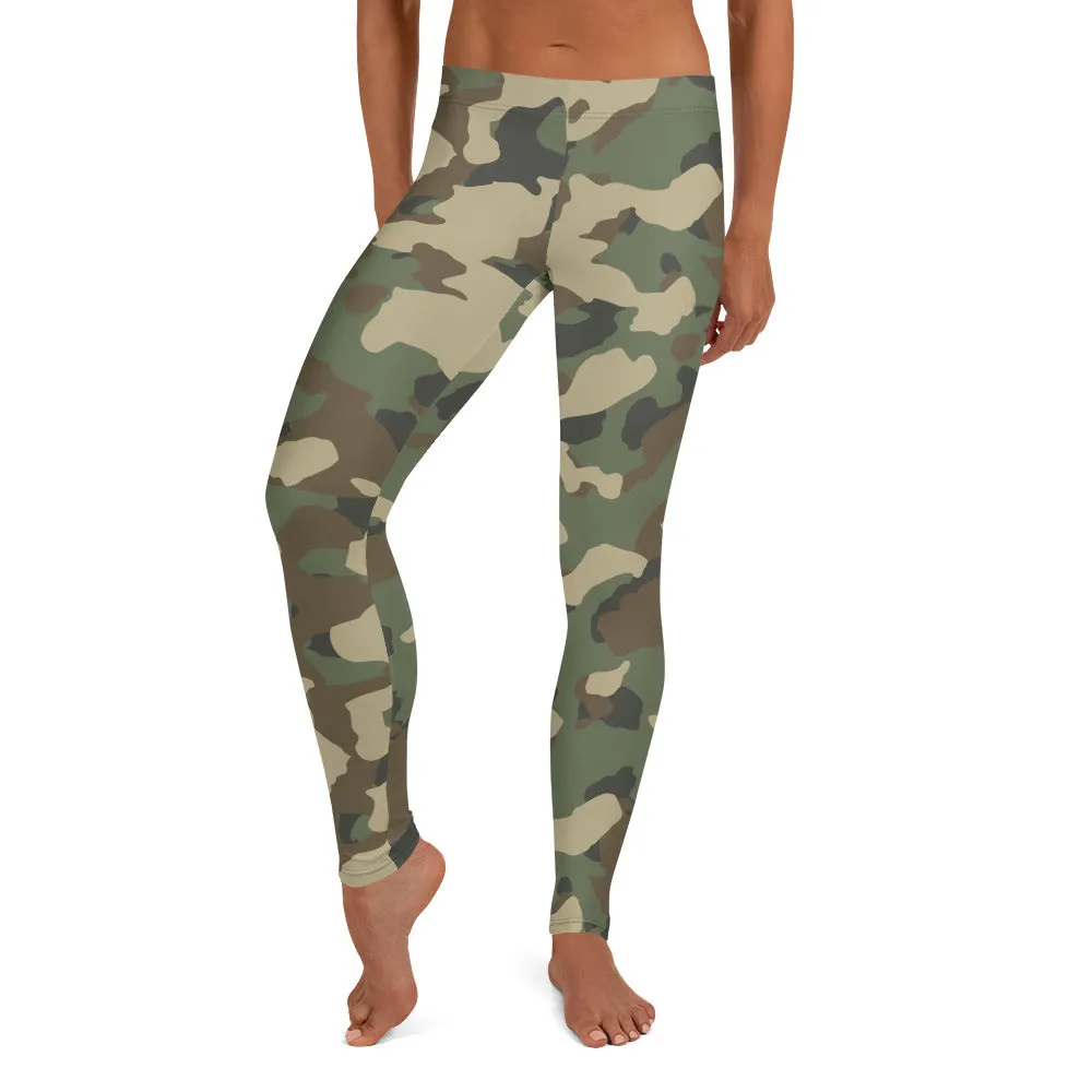 Green Camo Mid-waist Leggings