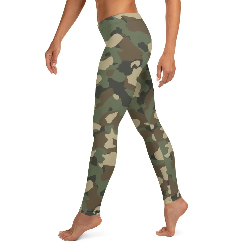 Green Camo Mid-waist Leggings