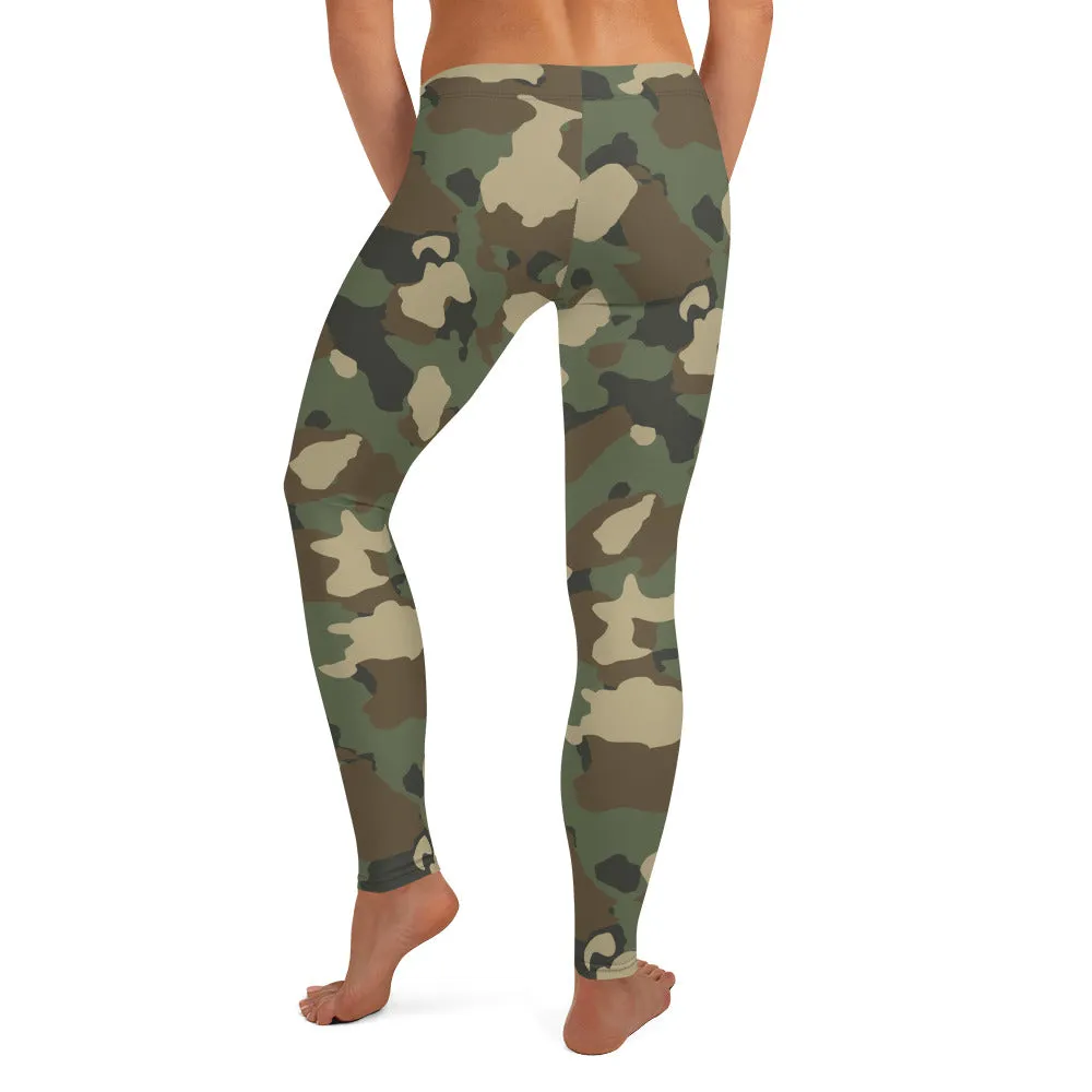 Green Camo Mid-waist Leggings