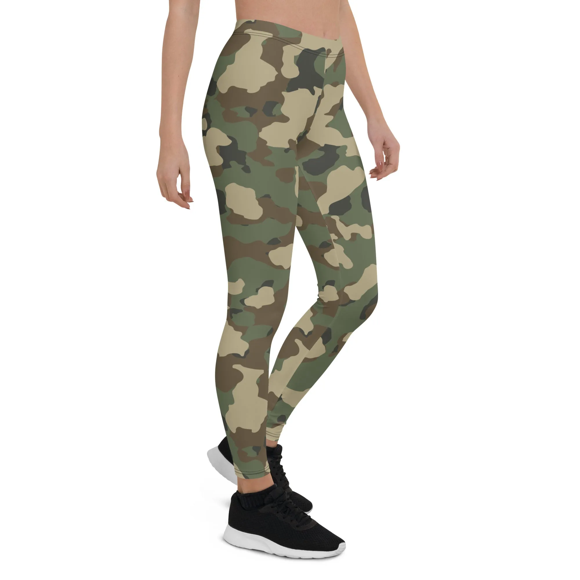 Green Camo Mid-waist Leggings