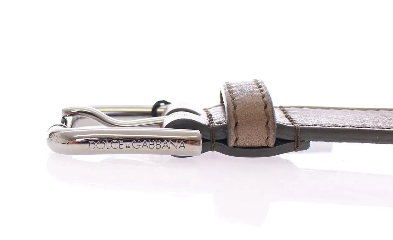 Green Leather Logo Belt