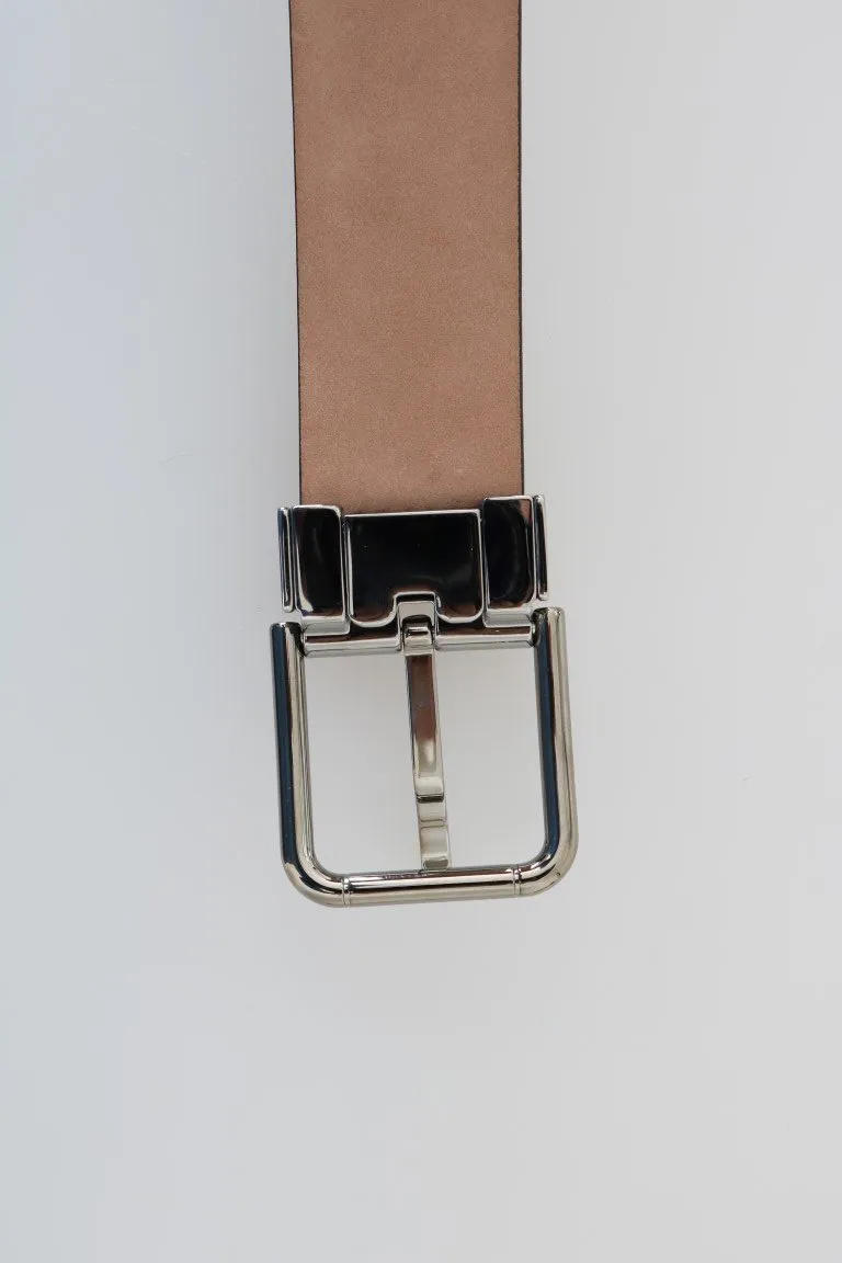 Green Leather Silver Buckle Belt