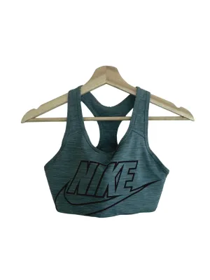 Grey Logo Patterned Sports Bra