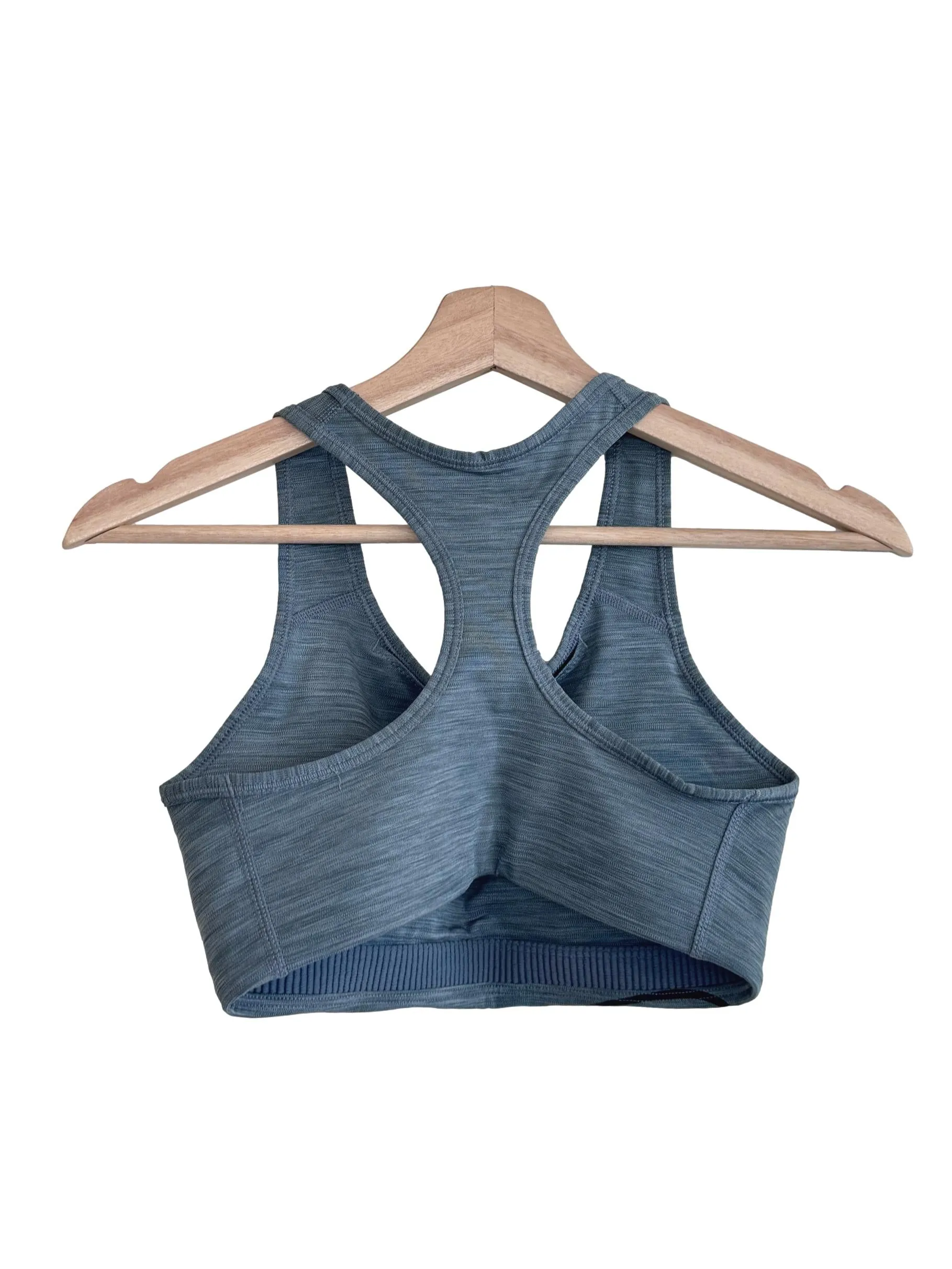 Grey Logo Patterned Sports Bra