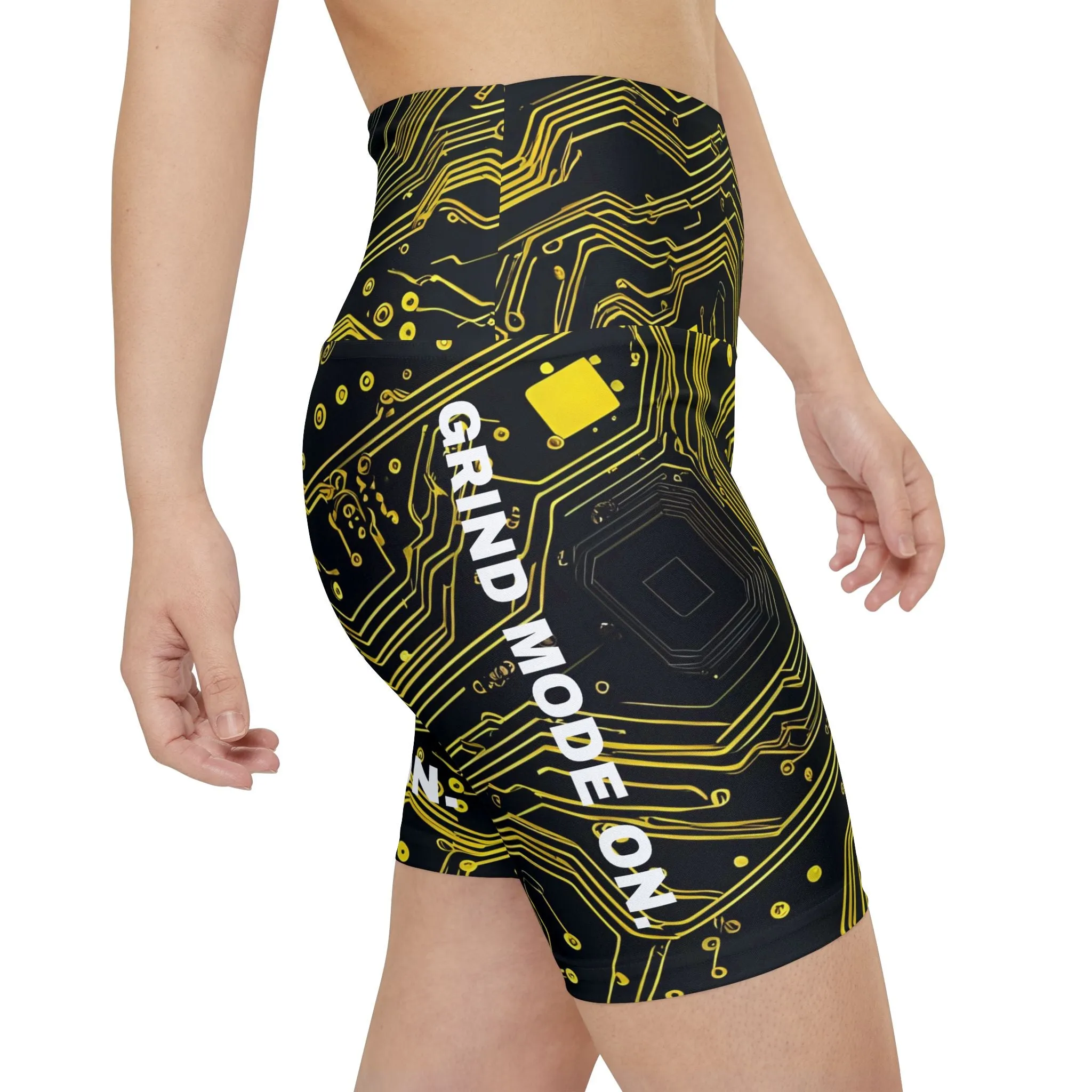 Grind Mode On. Women's Biker Shorts - Graphic  Activewear