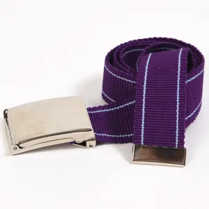 Guatemala Hand Woven Men's Canvas Belts | Violet & Light Blue Pinstripe