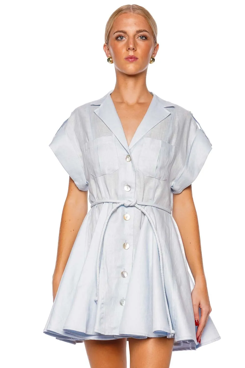 Guayaba Belted Mini Shirt Dress