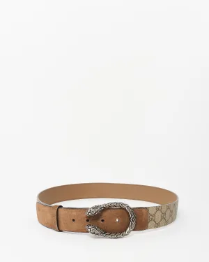 Gucci Beige and Brown Monogram GG Supreme Canvas Dionysus Belt - 105/42