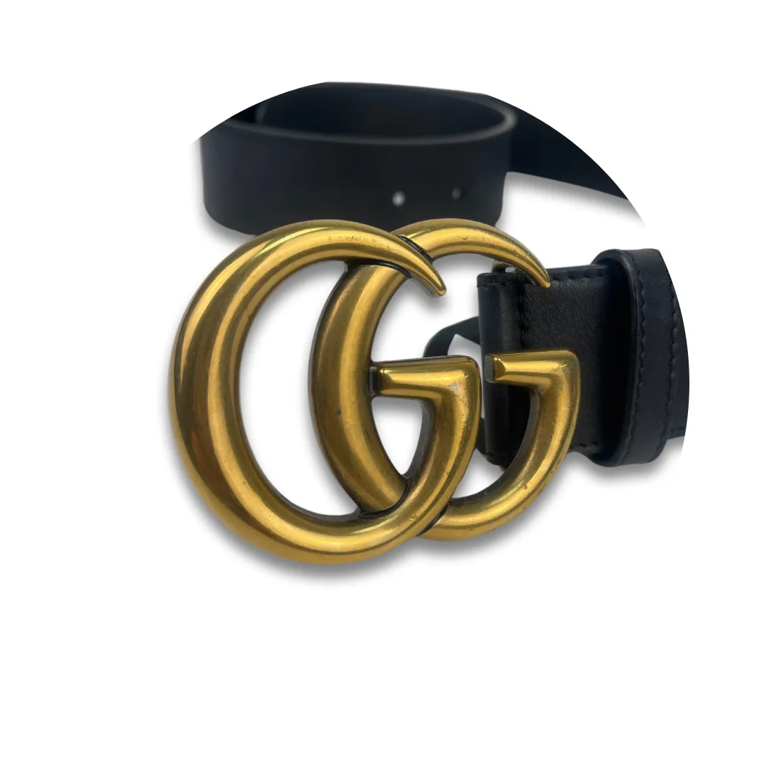 Gucci Black 1.5"  Marmont Belt - Size 75