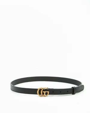 Gucci Black GG Marmont Thin Belt - 80/32