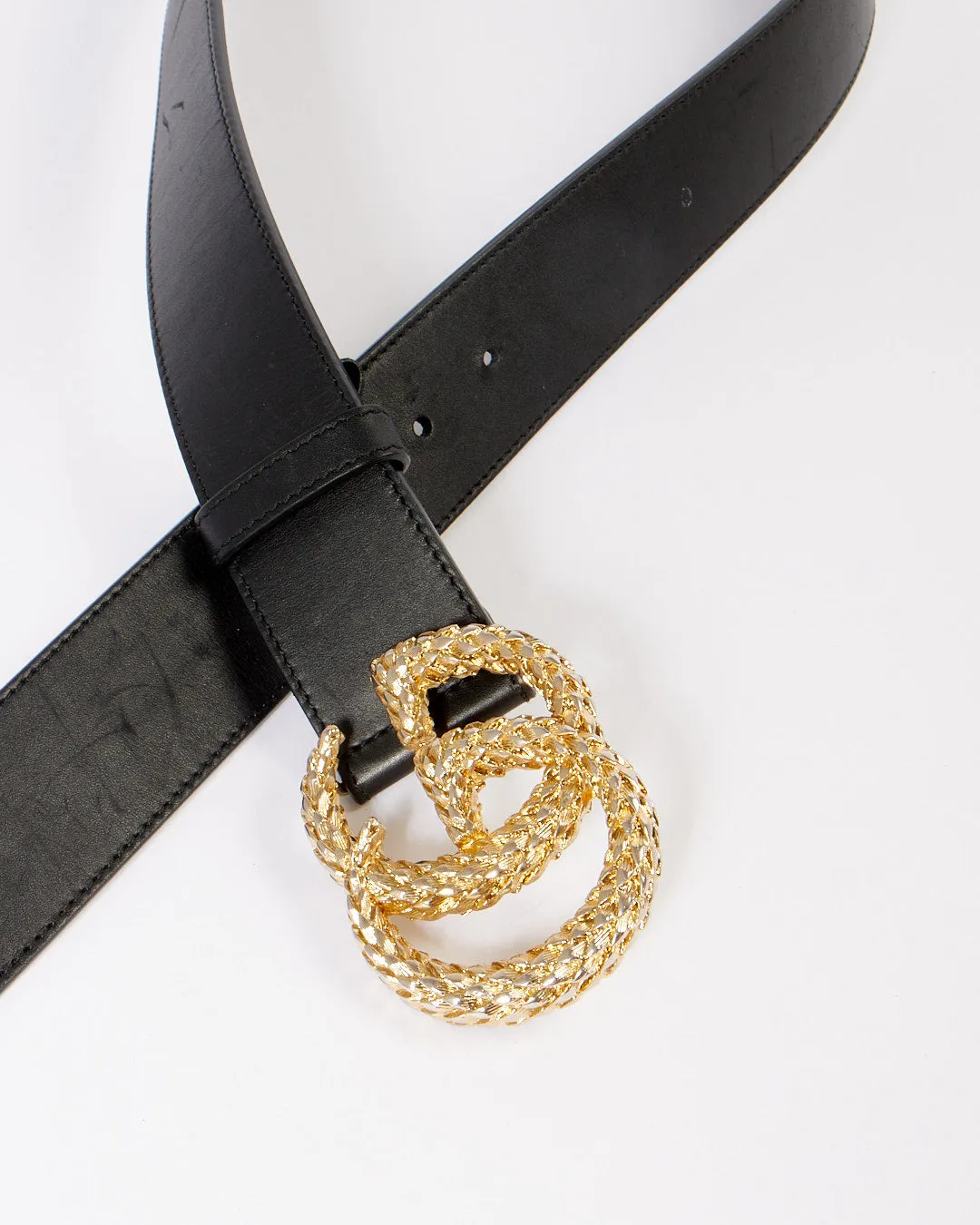 Gucci Black GG Special Edition Marmont Belt - 85/34