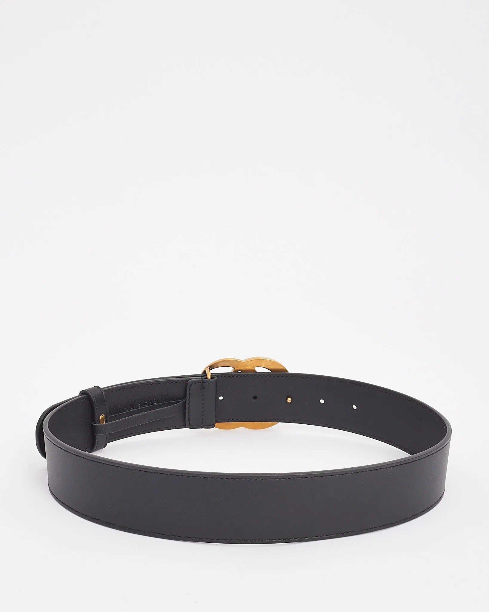Gucci Black Leather GG Marmont Belt - 70/28