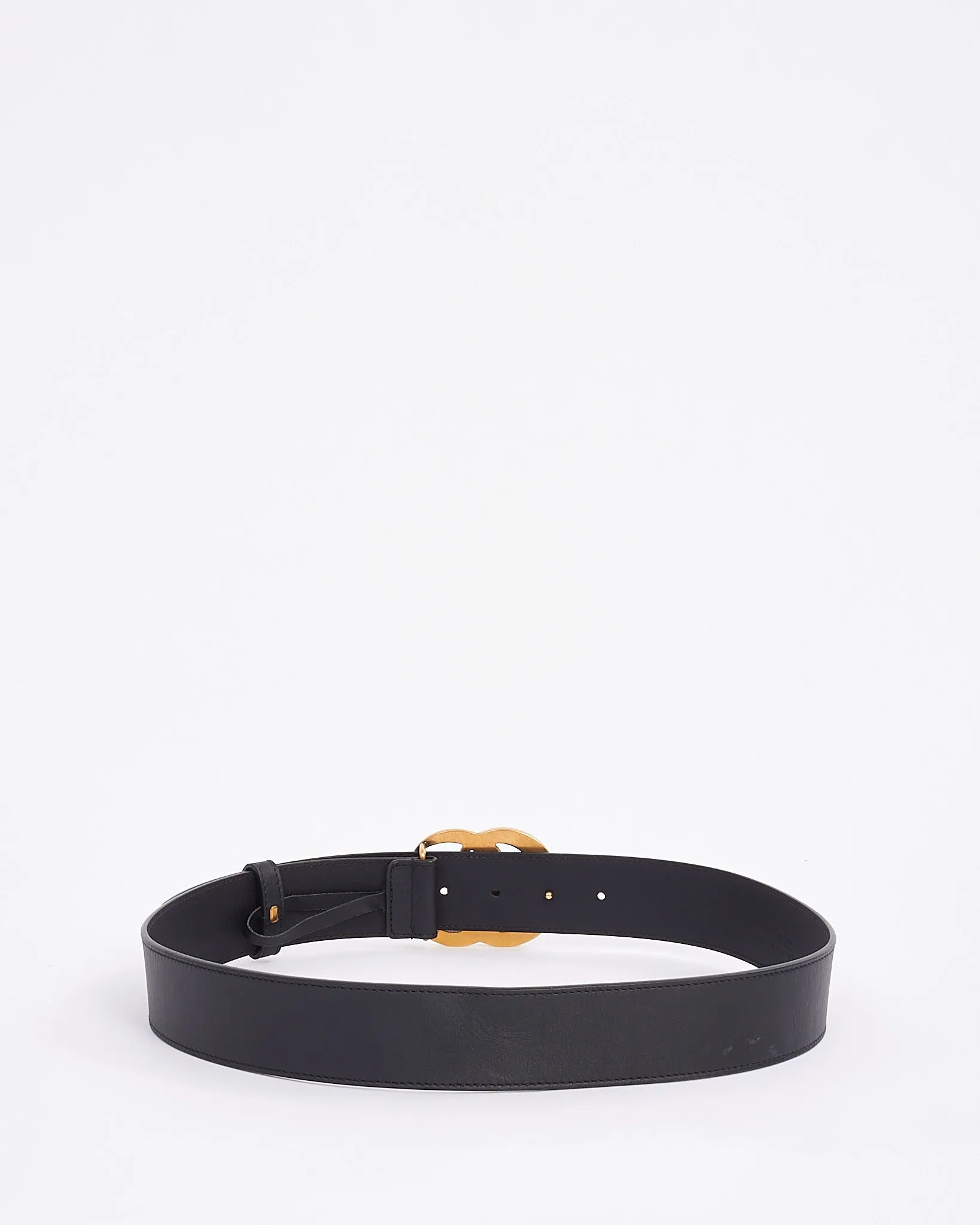 Gucci Black Leather GG Marmont Belt - 85/34