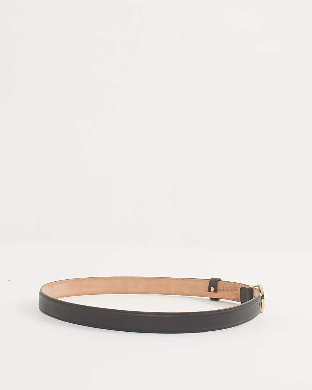 Gucci Black Leather Gold Interlocking GG Belt - 90 / 36