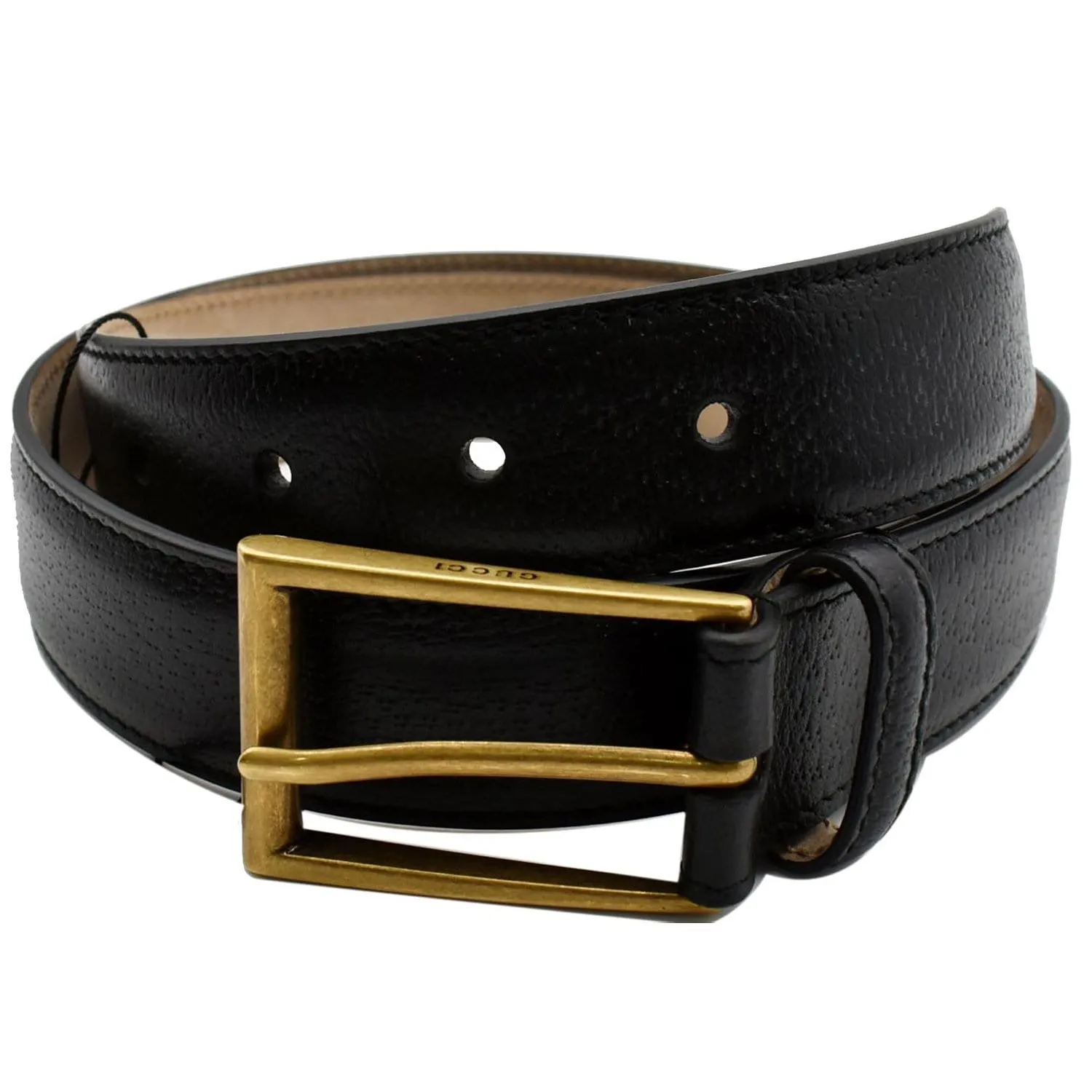 GUCCI Calfskin Leather Belt Black 495502 Size 85.34 - Final Sale