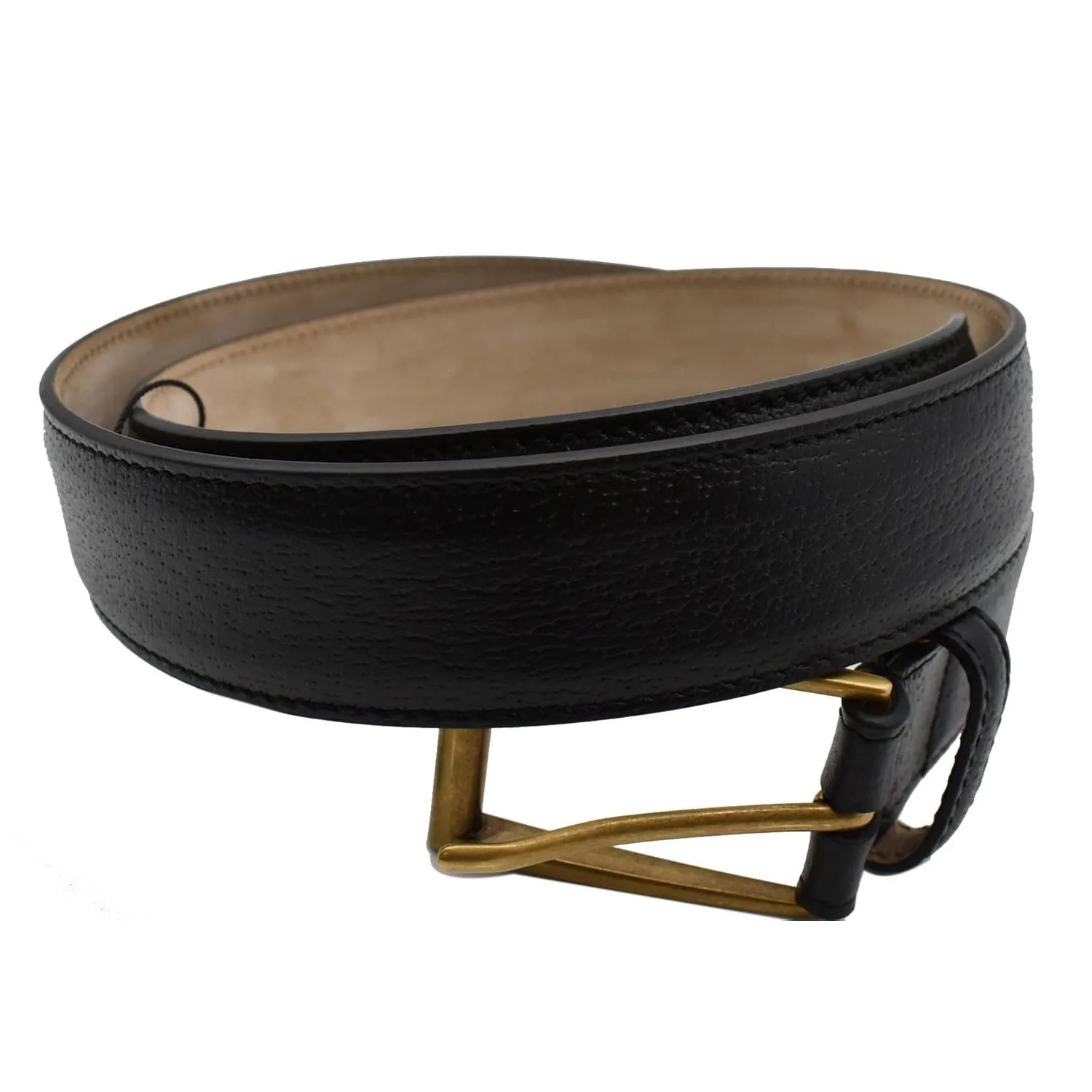 GUCCI Calfskin Leather Belt Black 495502 Size 85.34 - Final Sale