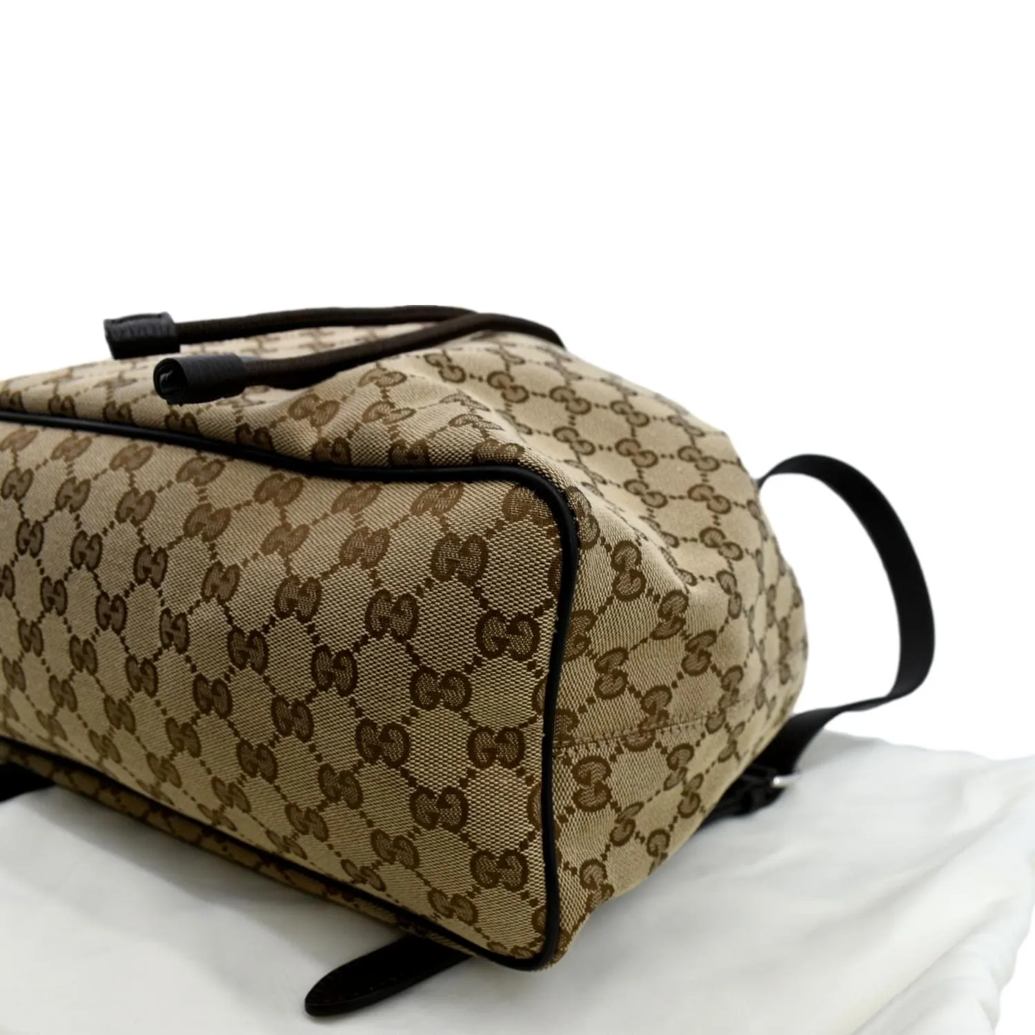 GUCCI Drawstring GG Monogram Canvas Backpack Bag Beige 449175