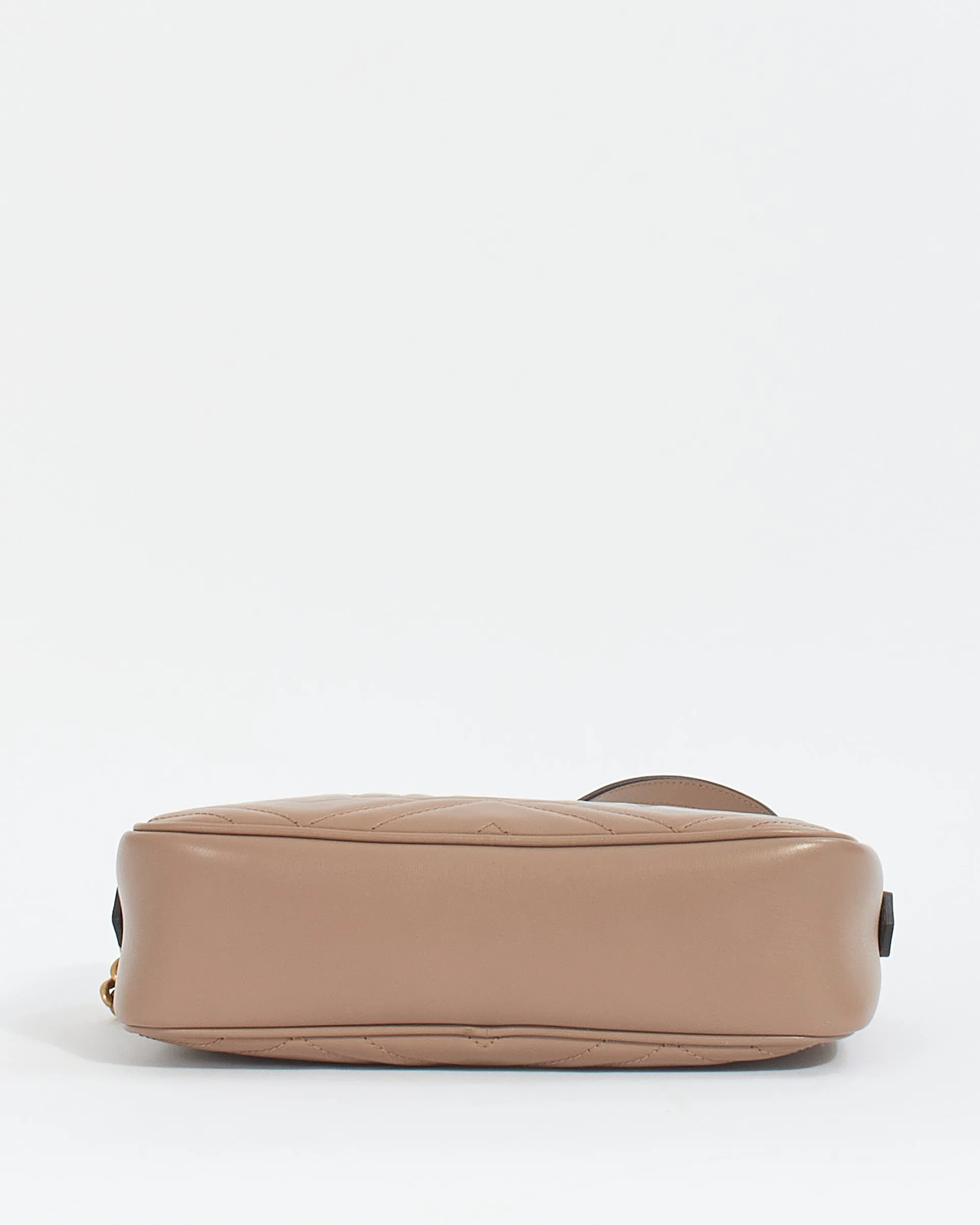 Gucci Dusty Pink Matelassé Leather GG Marmont Small Camera Crossbody Bag