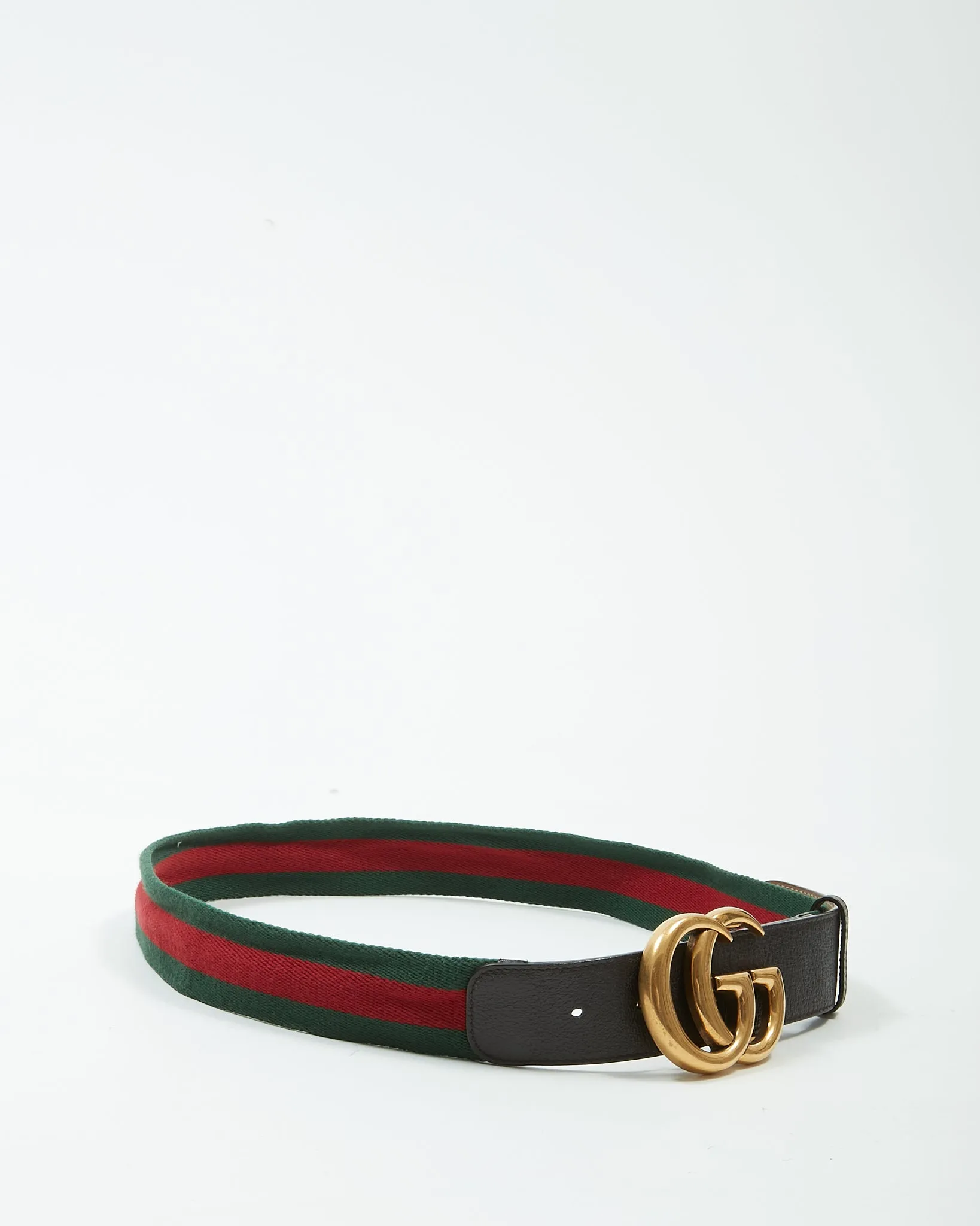Gucci GG Gold Marmont Web Fabric Belt - 36/90