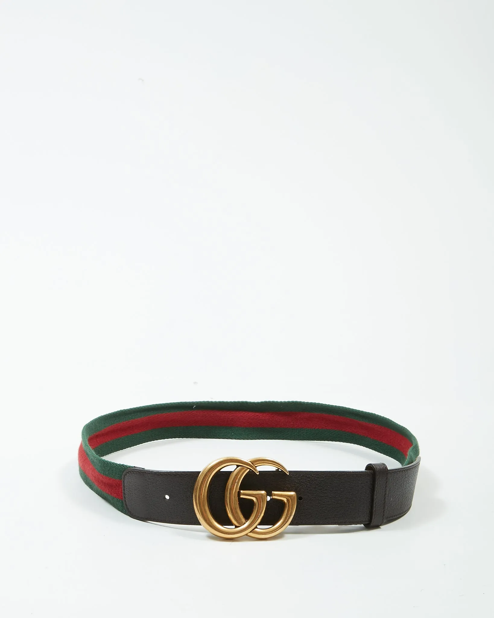Gucci GG Gold Marmont Web Fabric Belt - 36/90