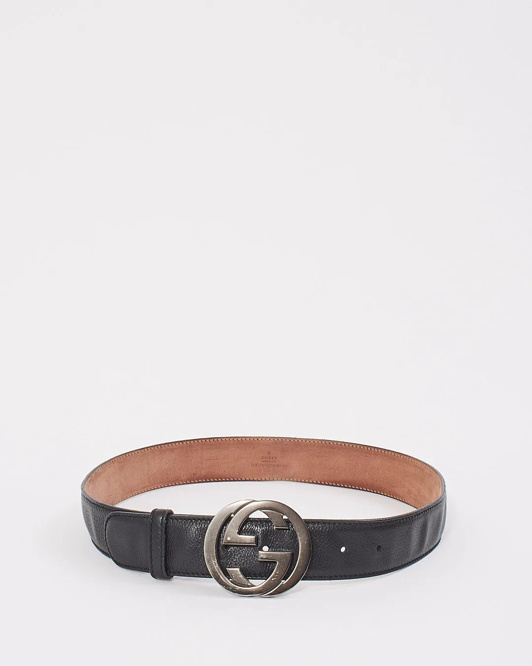 Gucci GG Interlocking Black Leather Belt - 80/32